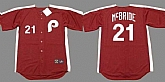 Phillies 21 Bake Mcbride Red 1979 Throwback Jersey,baseball caps,new era cap wholesale,wholesale hats